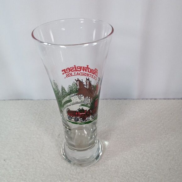 Budweiser Clydesdales Beer Glass Libbey Pilsner 12 oz Horses Vintage 1991 - Picture 3 of 11